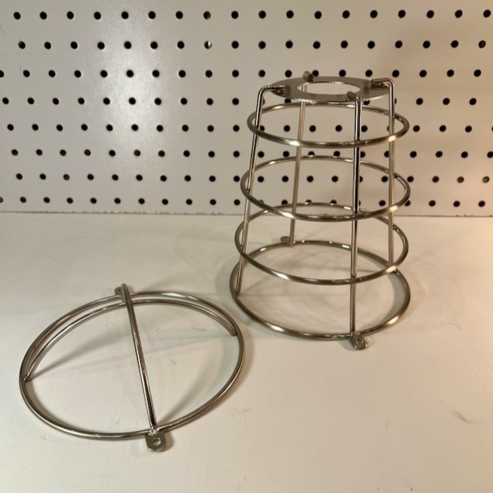 Brushed Nickel Metal Cage Pendant Light Shade